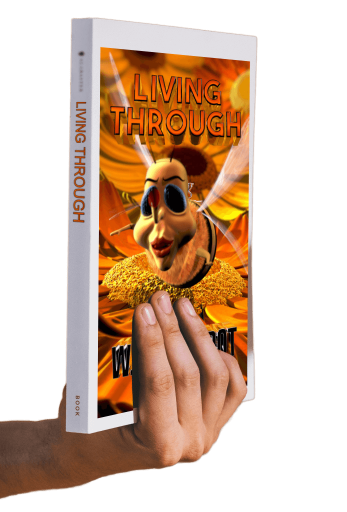 living through book print mockup